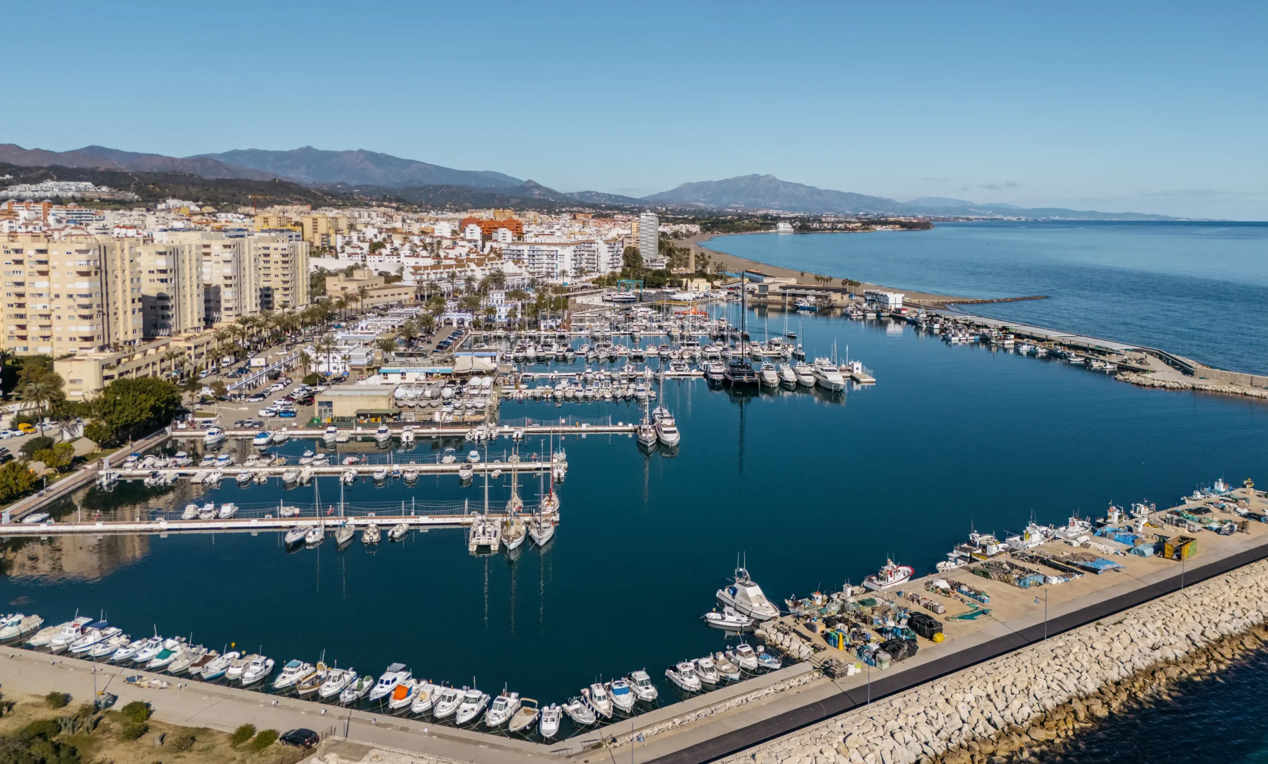 Costa del Sol coastline — aerial view