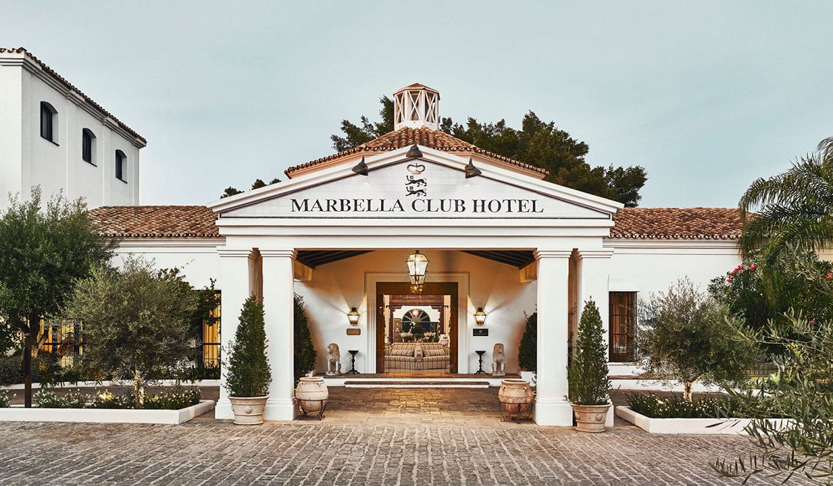 Der Eingang des Marbella Club Hotels heute an der Golden Mile, Marbella