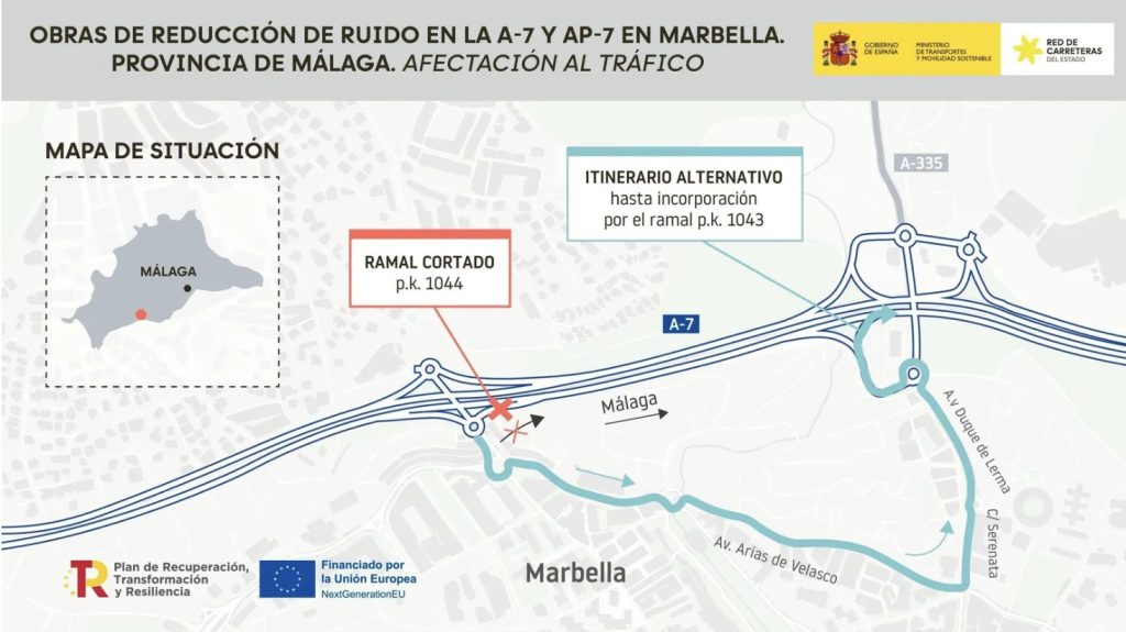 Barreras acústicas A-7 y salidas cerradas: qué está cambiando en la carretera a través de Marbella y Estepona