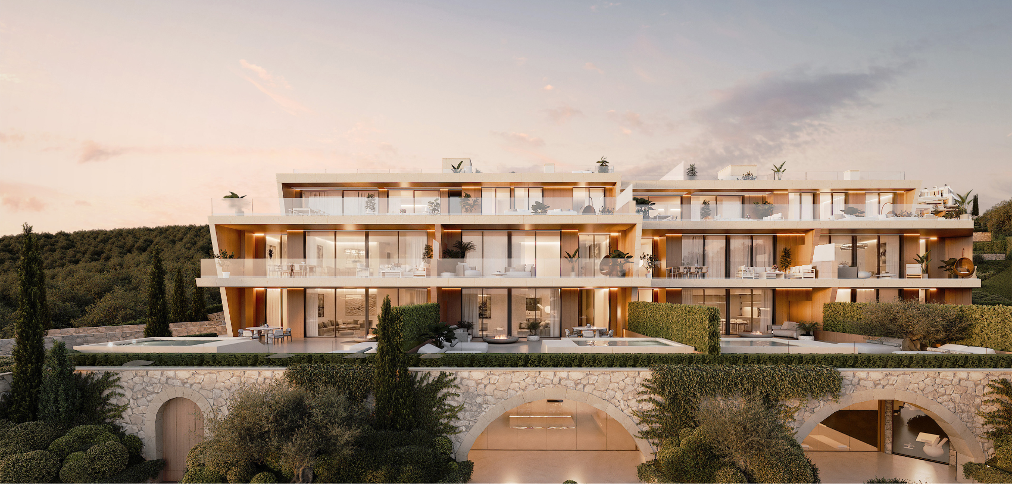 Apartamentos Amenabar Cortesín en Finca Cortesín, Casares, al atardecer