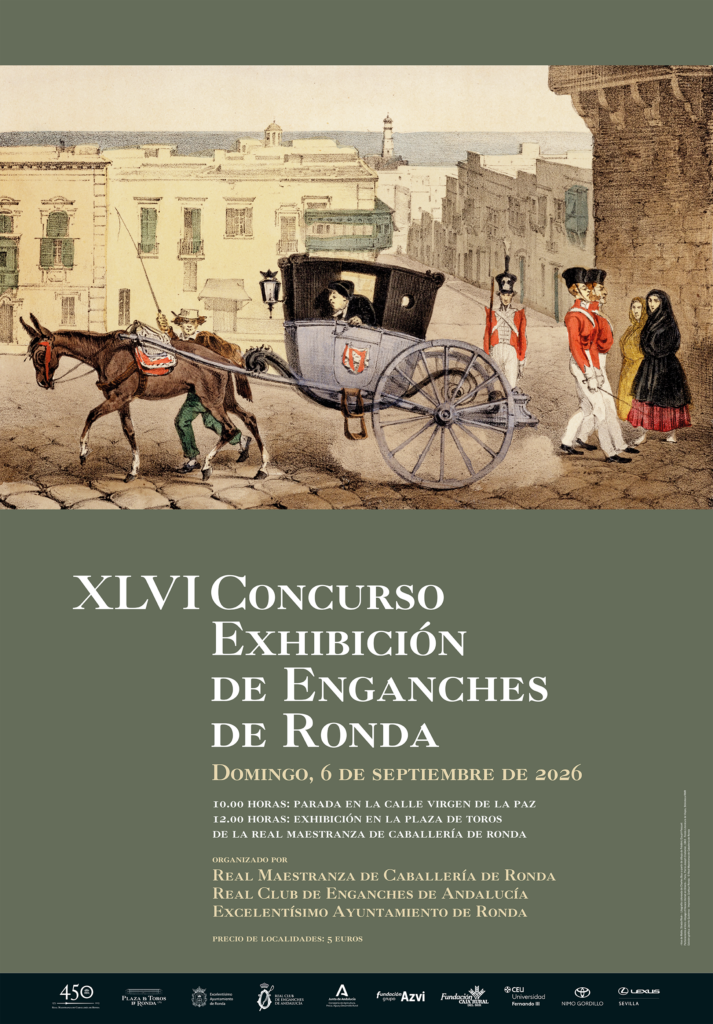 Offizielles Plakat für den XLVI Concurso Exhibicion de Enganches de Ronda, 6. September 2026